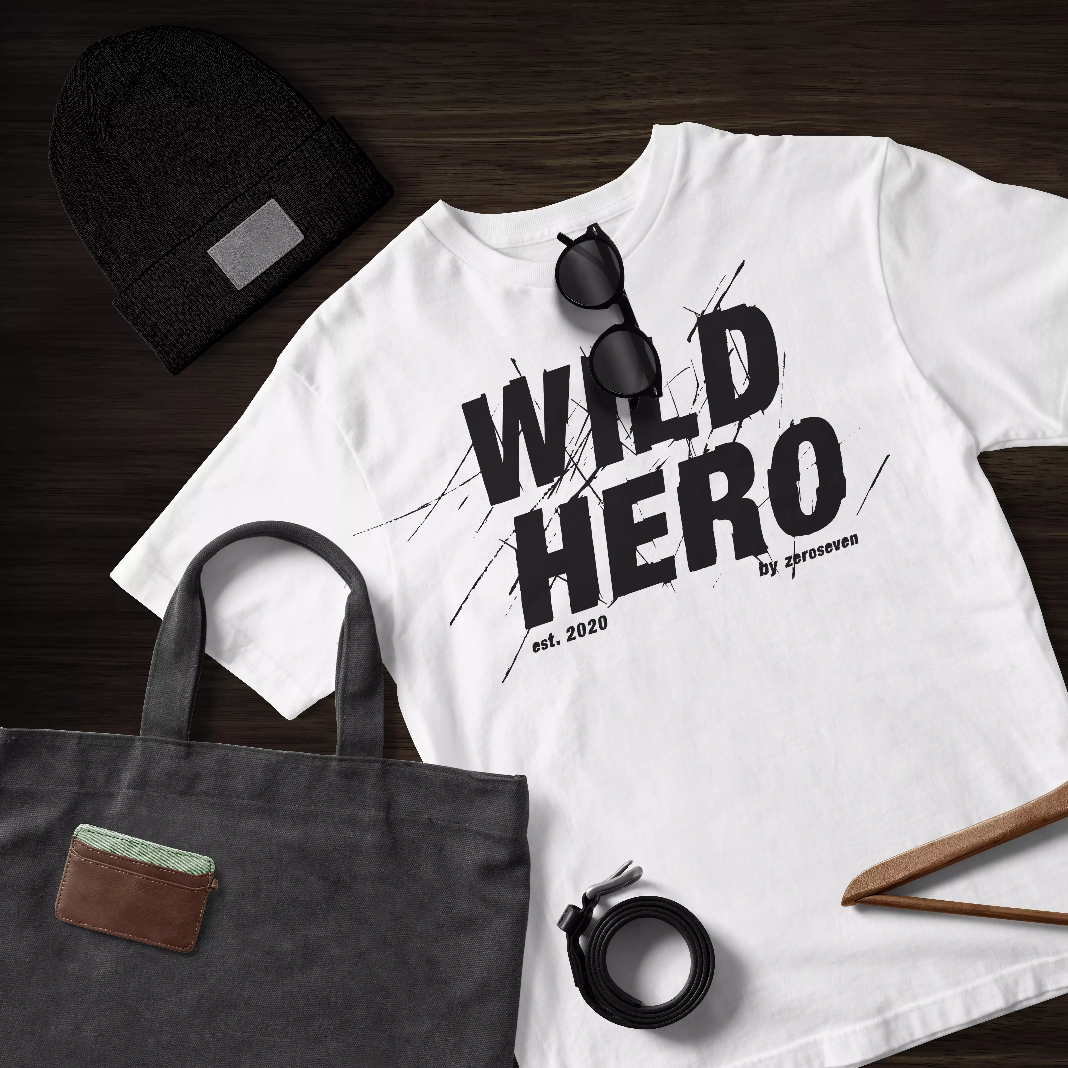 T-Shirt Wildhero | Unisex | Black 04 WILD HERO SHIRT FLAT